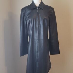 Vintage Marcel Kassini leather coat. Large